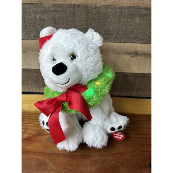 CUDDLE BARN Polar Bear Lighted Sings and Dance's "Let it Snow" - Picture 1 of 9